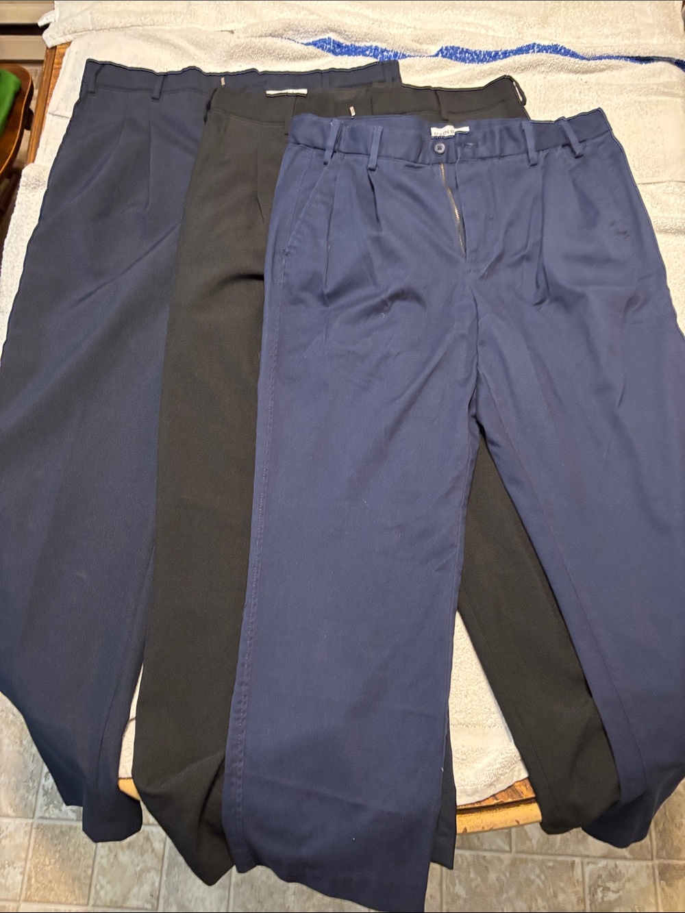 Men's Navy and Black Dress Pants - Tailored Pleat Front